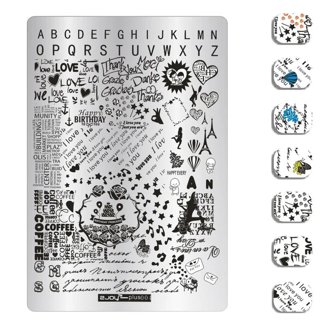 Big Size 9.5*14.5cm Nail Stamping Plates Flower/geometric shaped nail art template for DIY nail art decoration plate tools PLUS4