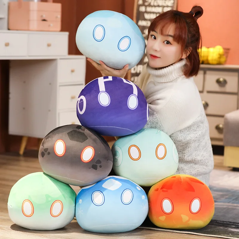 Game Genshin Impact Cosplay 7 Styles Eye of God Elemental Kawaii Slime Plush Dolls Keli Pillow Man Woman Toy Gift