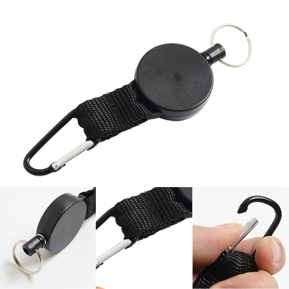 

High Elasticity Carabiner Multifunction Sports Camping With Back Splint Key Chain Hanging Buckle Retractable Climbing Outdoor