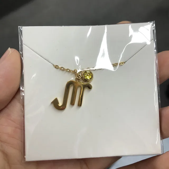 Elegant Trendy Shiny Crystal Star Zodiac Sign Taurus Capricorn Scorpio Twelve 12 Constellation Pendant Necklaces Women Female Scorpio