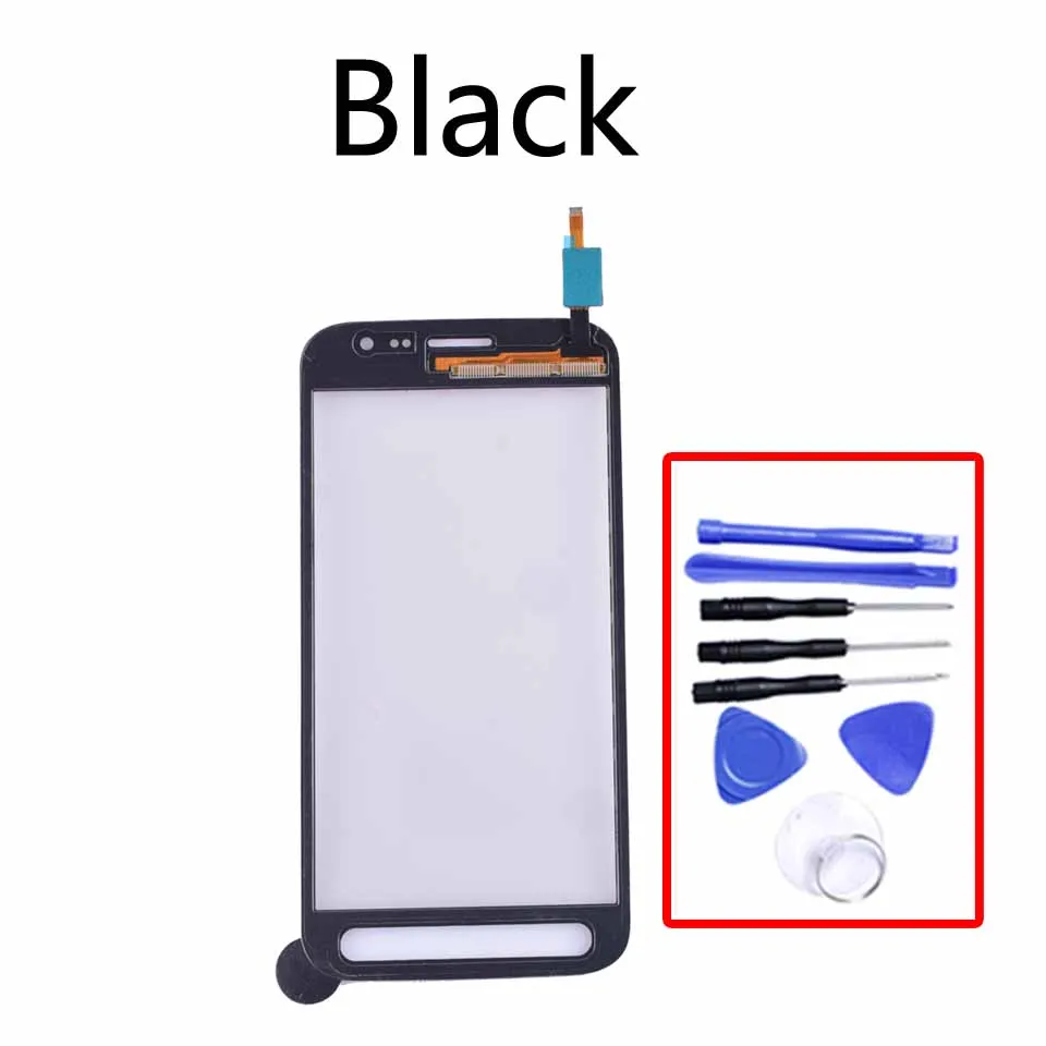 4," для samsung Galaxy Xcover 4 SM-G390F G390F G390 сенсорный экран Сенсорная панель дигитайзер передняя стеклянная линза сенсорный экран - Цвет: Black-With tool