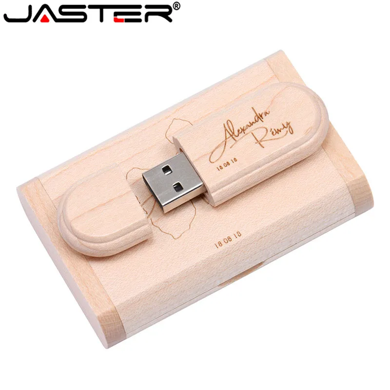 JASTER ( 1 шт. бесплатный логотип) Деревянный USB + коробка usb флеш-накопитель Флешка 4 ГБ