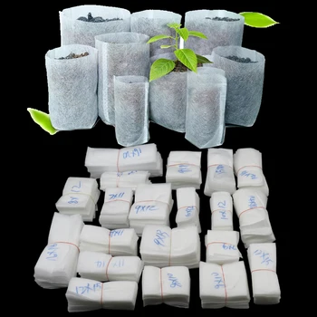 

40@ 100Pcs Different Biodegradable Non-woven Nursery Bags Plant Grow Bags Fabric Seedling Pots Eco-Friendly Aeration Planting