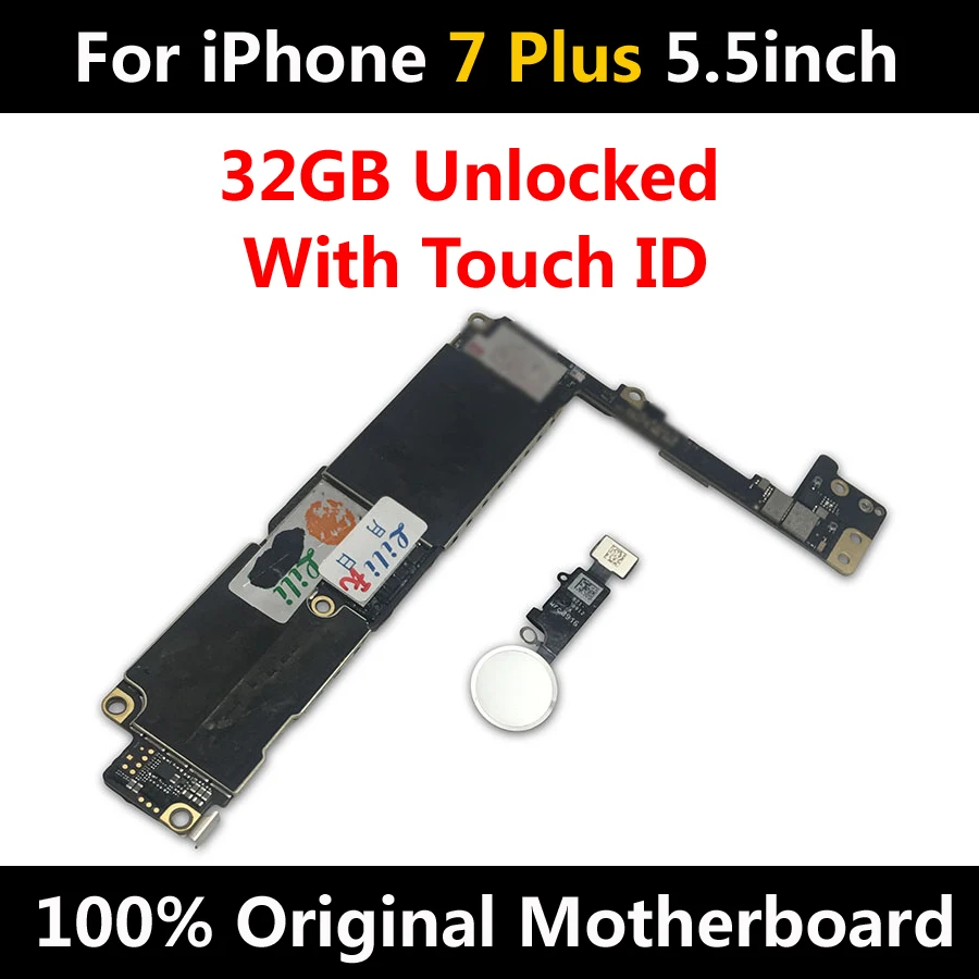 

New Arrival Factory Unlocked Motherboard For iPhone 7 Plus 5.5inch 32GB With Touch ID IOS Update Support Free Shipping