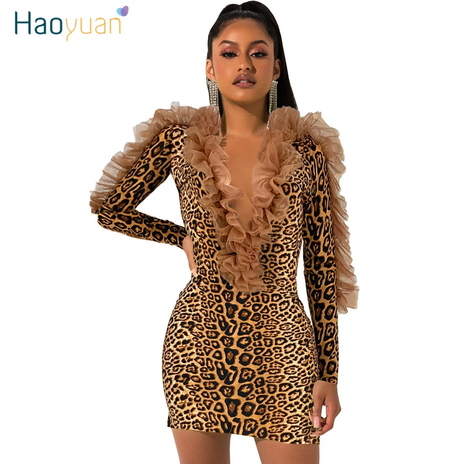 leopard tight dress