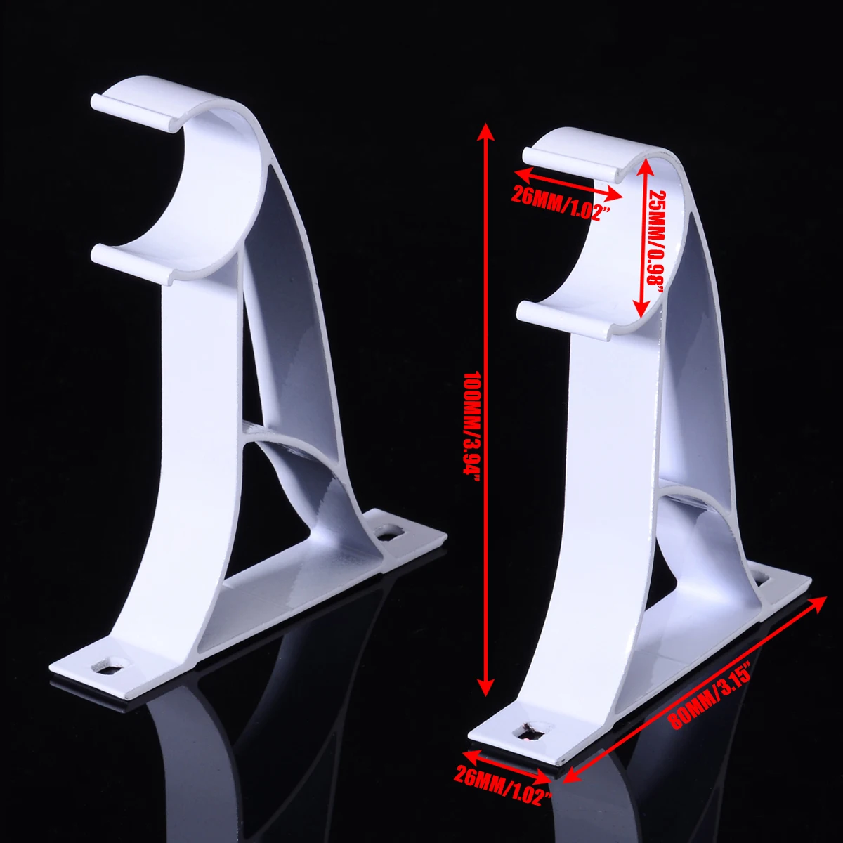 1Pair Curtain Rod Bracket Hang Curtain Rod Holders Tap Right Into Window Frame Curtain Rod Bracket without Drilling Fixtures