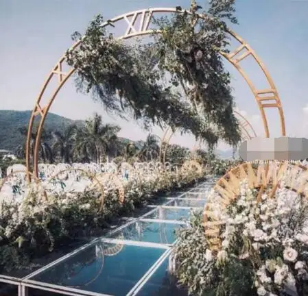 

New wedding props background ring double pole flower gate arch frame single pole arch arc wedding