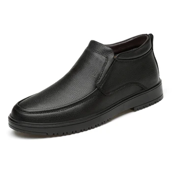 

2020 New Cow Leather Casual Shoes Winter Men Loafers Slip on Fashion Driving Loafer Moccasins Plush Men Shoes (Velvet)%