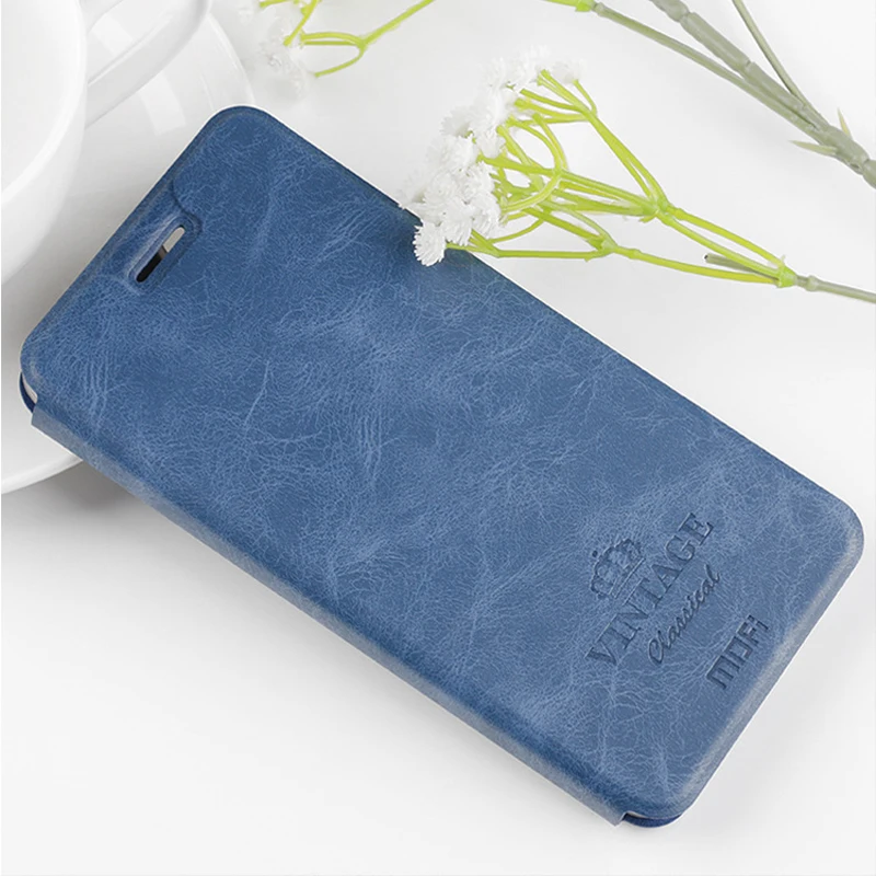 Темно-синий Чехол MOFi для Xiaomi Redmi Note 8, чехол из искусственной кожи с защелкой для Redmi Note 8, чехол-книжка из искусственной кожи с подставкой, мягкая задняя крышка из ТПУ - Цвет: Темно-синий