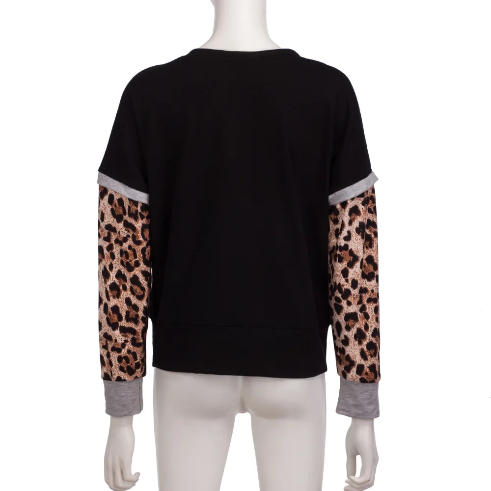 DANJEANER Spring Fashion Leopard Patchwork Sweatshirt Women Long Sleeve Hoodie Loose Women Hoodies Sweatshirts Casual Tracksuit