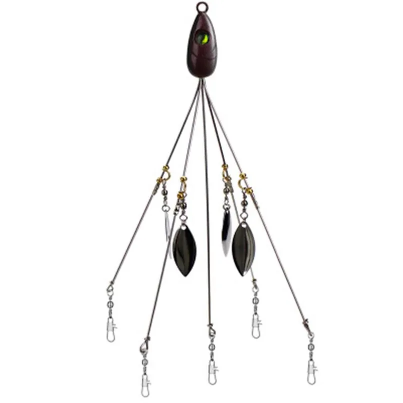Multi-fish hook castable umbrella rig 5 arm Alabama umbrella head fishing boat bait fishing bait and snap rotation 30S16 (3)