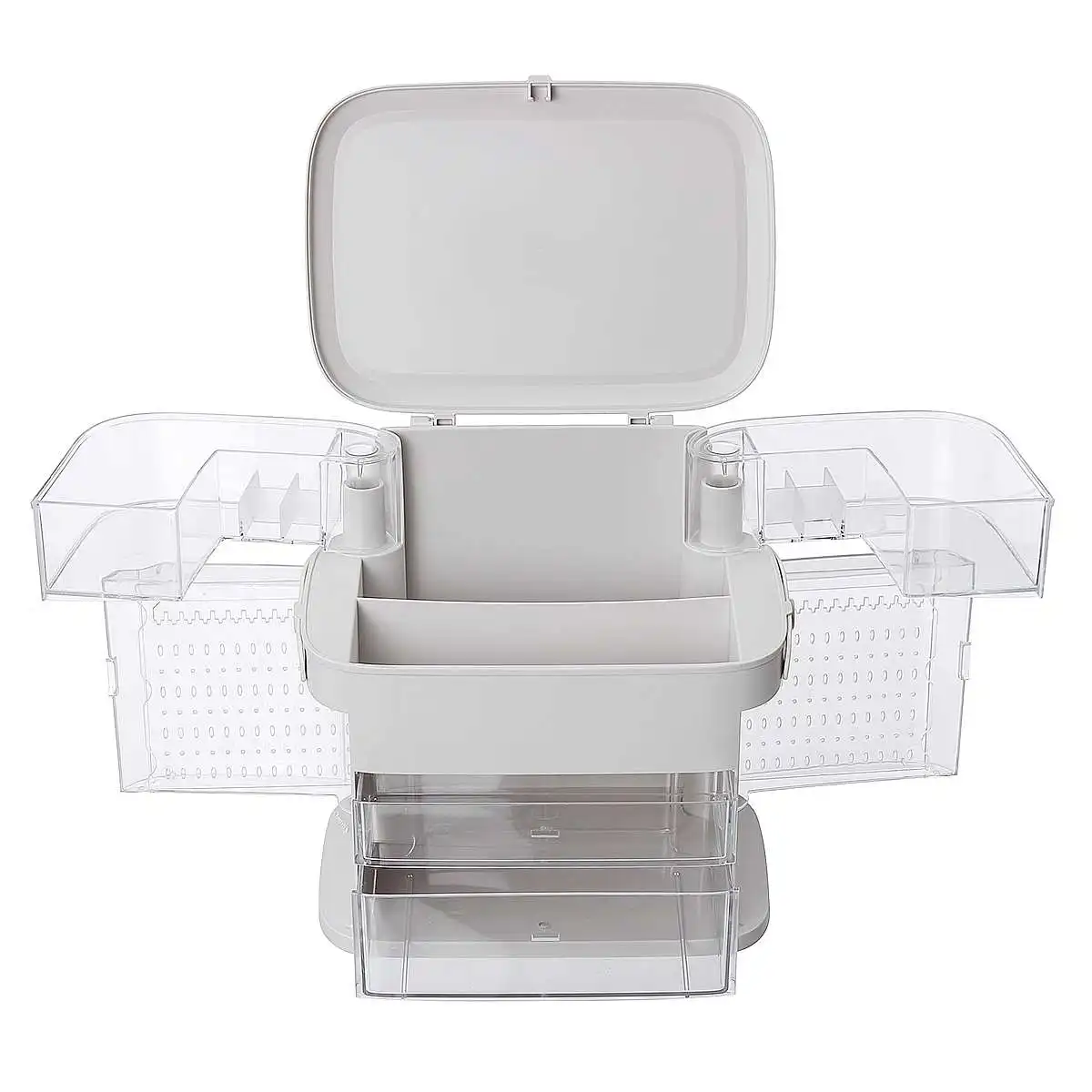 

Hot 2 Colors Large Drawer Cosmetic Storage Box Household Desktop Turnable Jewelry Finishing Box Drawer Dressing Table Skin Care