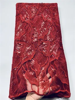 

Latest sequin Nigerian Lace Fabrics High Quality African Laces Fabric for Wedding Dress French Tulle Lace with Beads FYIN310