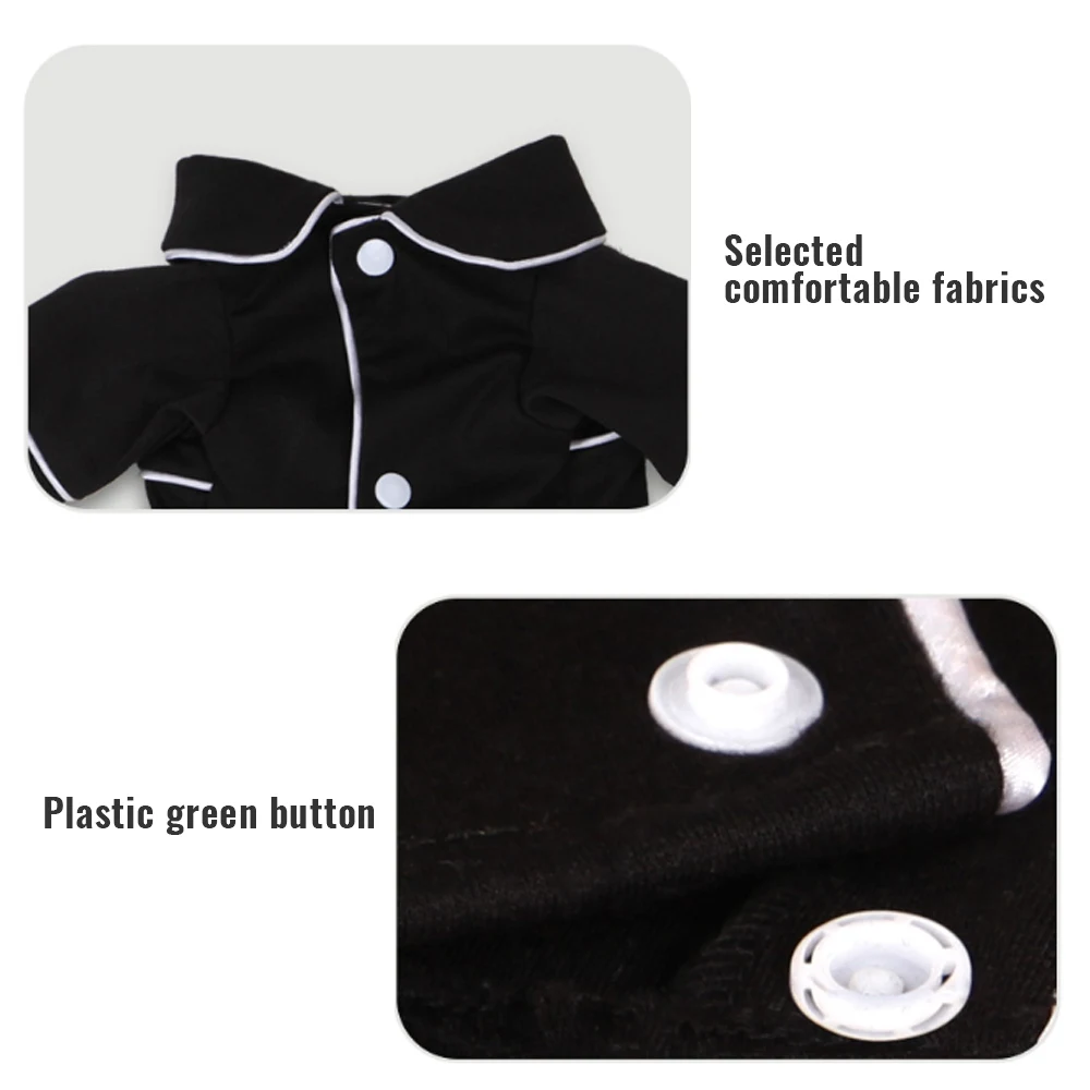 Размер XS-XL, черные/розовые пижамы для собак, комбинезон, спортивный костюм, одежда для сна, рубашка для кошек и щенков