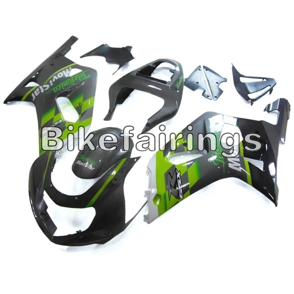 Полный обтекатели для Suzuki GSXR600 GSXR750 K1 2000 2001 2002 2003 ABS пластиковые детали для мотоцикла кузов, цвета: черный, зеленый, обтекатели