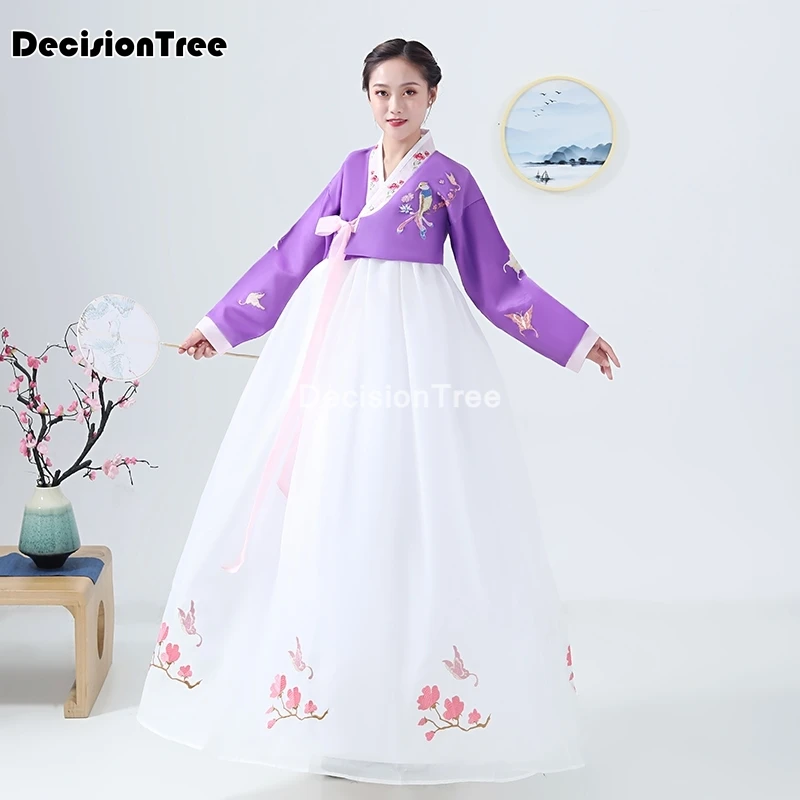 2023 korean folk dress for women hanbok clothes performance dress asian traditional korean costumes female floral embroidery