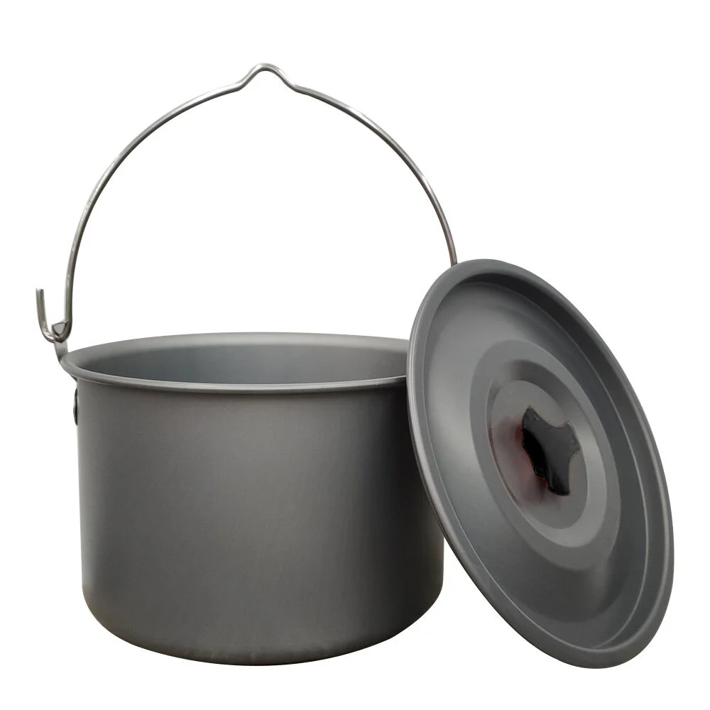 Outdoors 4-6 People Camping Non-stick Pan Camping Hanging Pot Cauldron Team Bonfire Have A Picnic Pot Portable Picnic