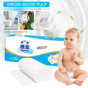 

10pcs Roll Replacement Roll Paper 3 Layer Thickened Toilet Table Kitchen Paper Large Part Economy Roll Paper Soft Toilet Paper