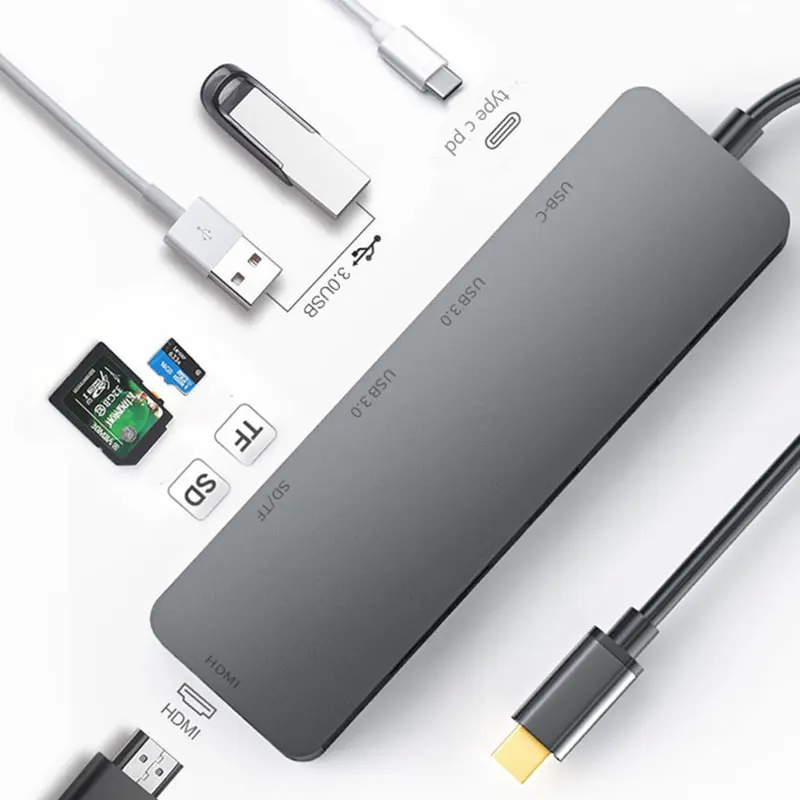 USB C концентратор type C к HDMI 4K USB 3,0 адаптер с USB C зарядным портом SD/TF кард-ридер для MacBook Pro samsung S8 huawei P20 Pro