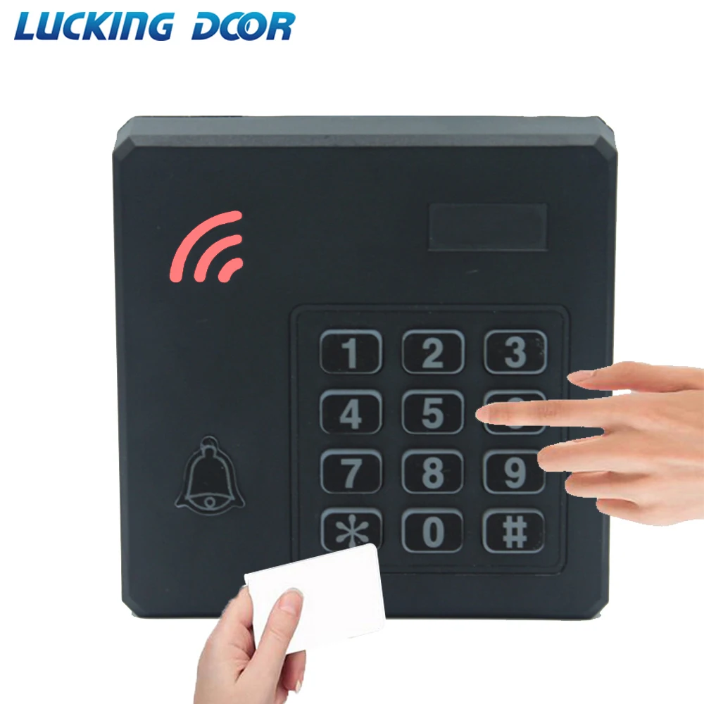 

LUCKING DOOR Waterproof RFID 125Khz 13.56Mhz ID IC Reader 2000 Users Proximity Entry Door Lock Entry Access Control Keyboard