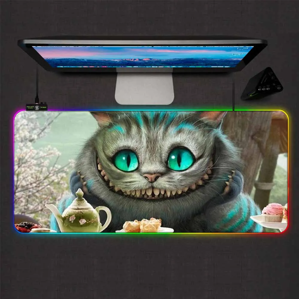

Cute Cartoon Cat XXL Large Mouse Pad LED Backlight Color RGB Gaming USB Mousepad Computer Desktop PC Gaming Accessories Mousepad