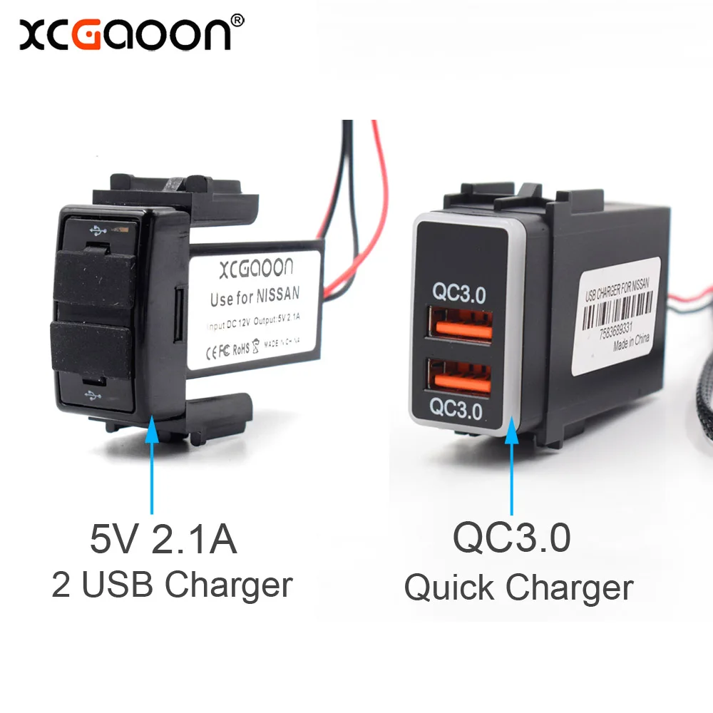 XCGaoon специальная 5V 2.1A & QC3.0 Быстрая зарядка 2 разъем usb автомобильная вилка