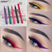 QIBEST цветная матовая подводка для глаз водостойкая не Цветущая подводка для глаз супер огненный Цвет жидкая ручка Толстая черная Косметика Tslm1