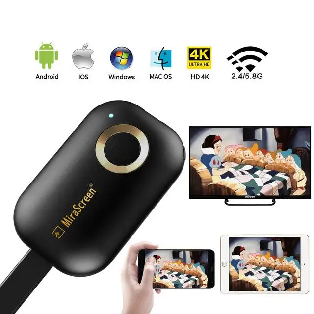 

DSstyles 2.4G/5G 4K Wireless HDMI Wifi Display Dongle Mirroring Miracast Airplay DLNA Receiver for Android iOS