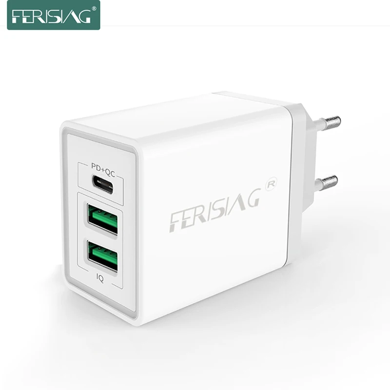EU/US PD + QC3.0 адаптер USB Type C 30 Вт Быстрое зарядное устройство мобильный телефон