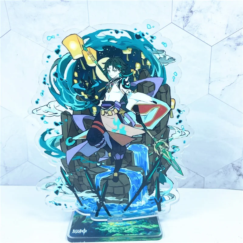 Anime Figure Genshin Impact Eula Klee Zhongli Xiao Acrylic Stand Model Plate Desk Decor Standing Sign Fans Collection Gifts