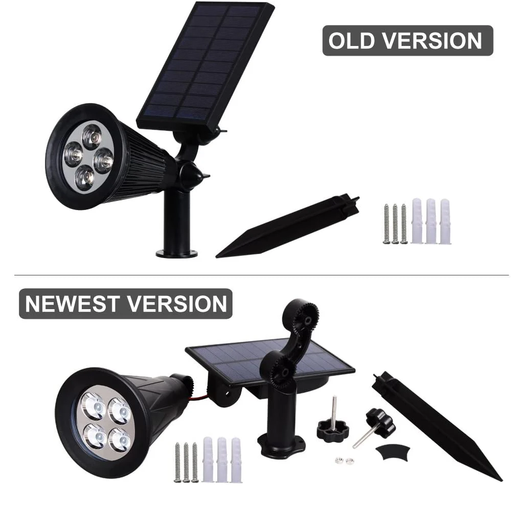 Enhanced Solar Powered LED Spotlight - Adjustable Outdoor IP65 Waterproof Landscape Light