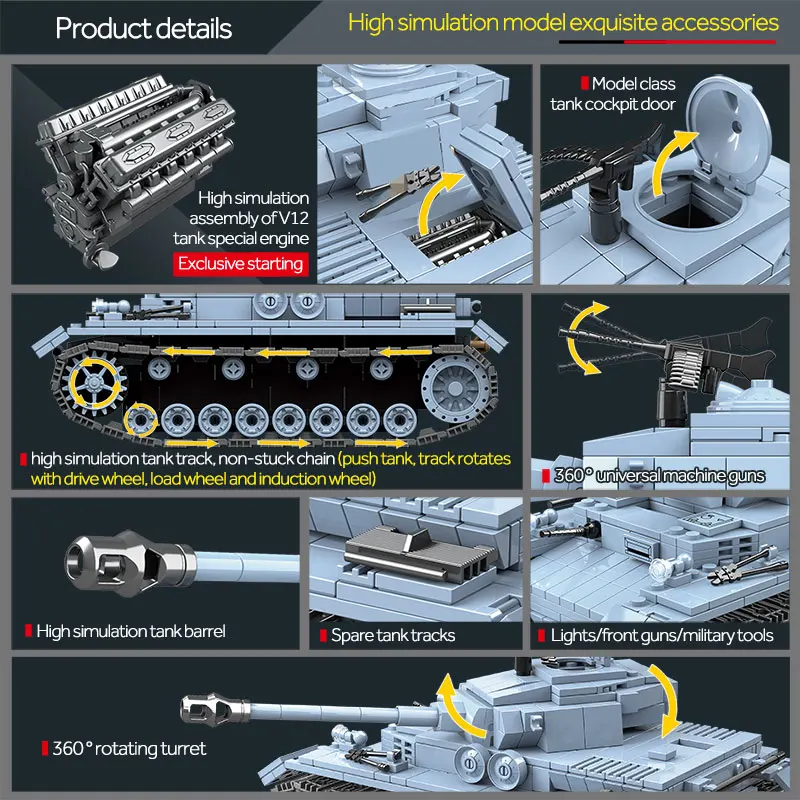 Цена 716 шт военные немецкие танковые строительные блоки, совместимые с Legoed Army WW2, городской солдат, полицейские фигурки, оружие, Наборы Кубиков, иг...