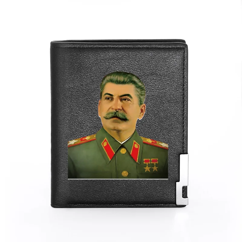 

Classic CCCP Great Leader Stalin Men's Wallet Leather Purse For Men Credit Card Holder Short Male Slim Coin Money Bags