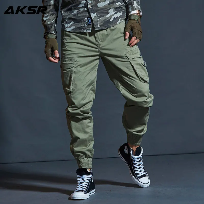 Vente Pantalon Cargo en coton Hip Hop pour hommes AKSR pantalon sarouel tactique souple grande taille pantalon militaire pantalon de survêtement Joggers