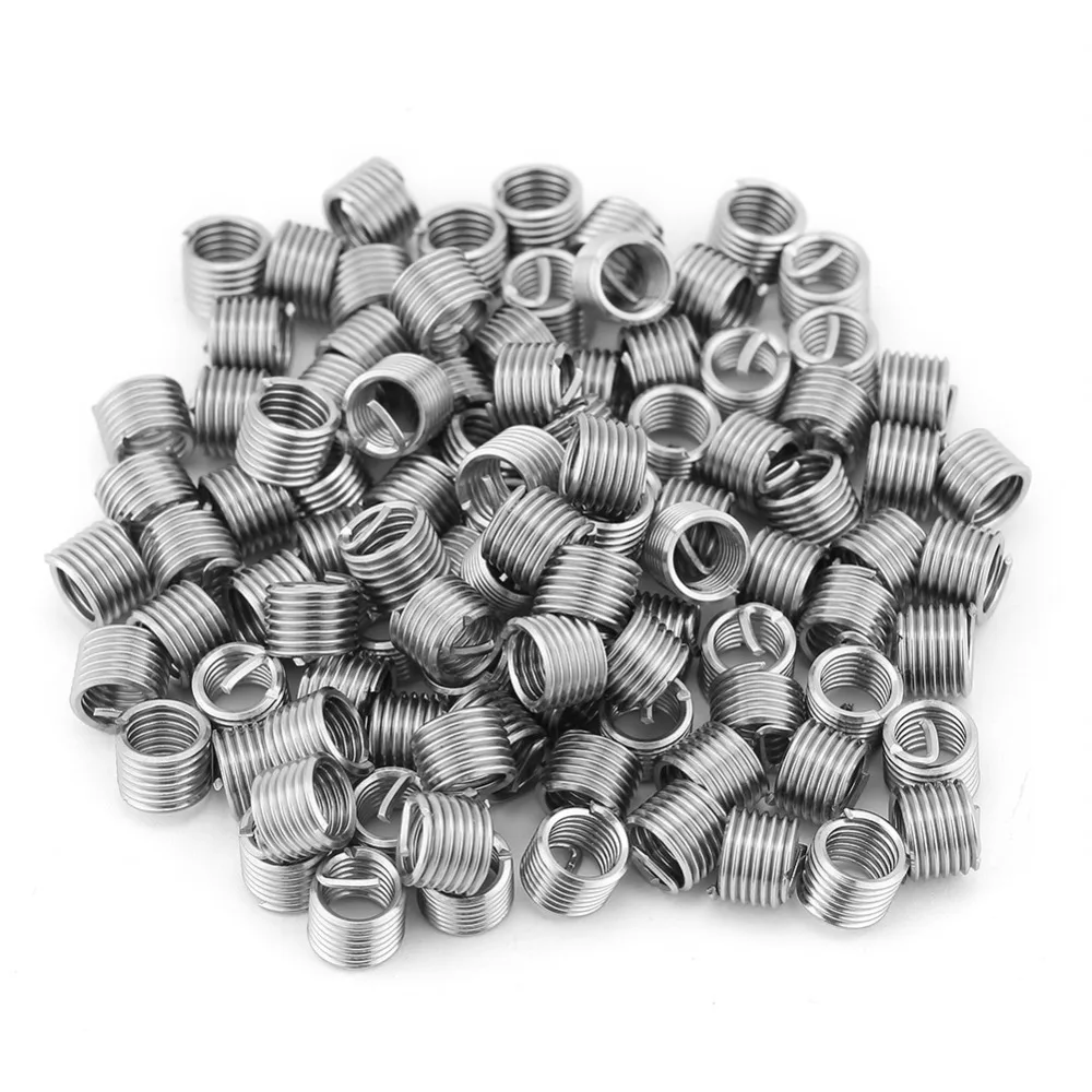 100Pcs M6x1.0x1.5D Stainless Steel Thread Inserts Helical Screw Bushing Wire Sleeve Thread