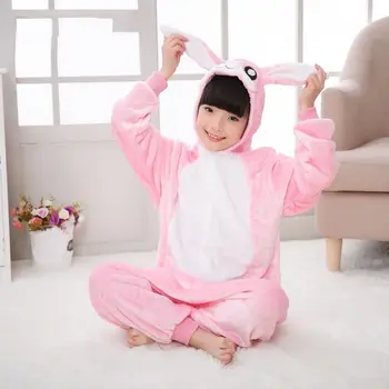 

Flannel animal Children Onesies Pajamas Set Winter Hooded Animal Rabbit Cartoon Kids Pajamas For Boys Girls Sleepwear Onesies