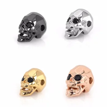 

beads for jewelry making skull Bead for Necklace Making Micro Pave Connector Bracelet Charm pendant Punk skull pattern berloques