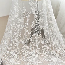 GLace 1Y/лот мягкое Сетчатое вышитое кружево ткань свадебное платье ручной работы diy Материал одежда декоративная ткань аксессуары TX1540