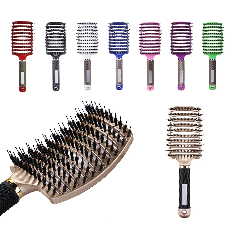 Hair Brush Comb Hair Scalp Massage Comb Hairbrush Bristle Nylon Women Wet Curly Detangle Hair Brush for Salon Hairdressing Styling Tools 8 Color hair brush comb baby hair comb