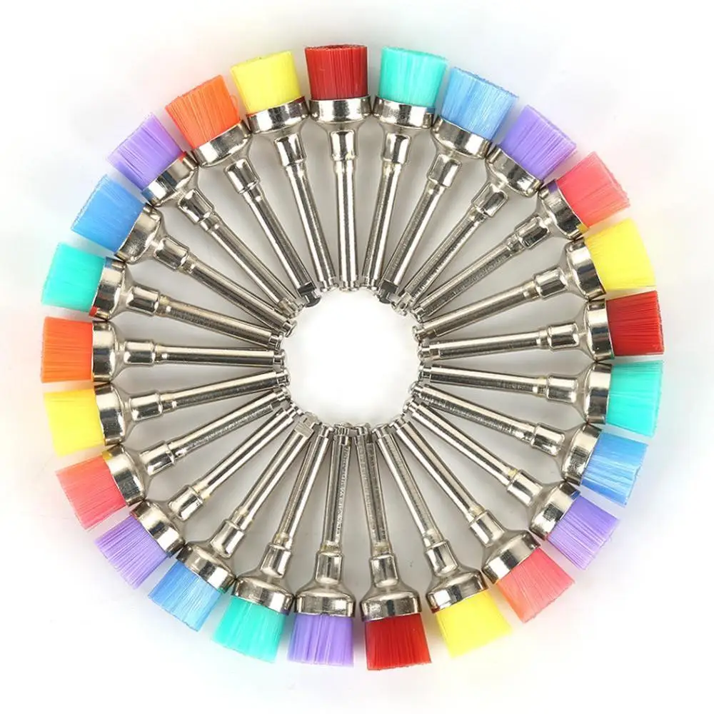 

100pcs/Set Dental Lab Nylon Small Latch/Taper Polishing Polisher Prophylaxis Soft Brushes Dentist Product with 0.6cm Brush Head