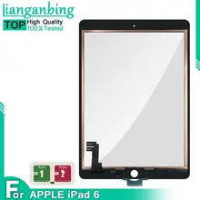 100% Teted Touch для iPad Air 2 iPad 6 сенсорный экран дигитайзер без кнопки Home Переднее стекло дисплей Сенсорная панель запасные части(China)