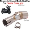 Slip on For Honda Forza 300 2018-2021 50.8mm Motorcycle Exhasut Middle Link Pipe Escape Moto Scooter Modify Muffler Tube Connet
