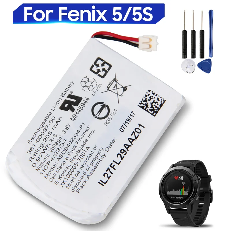 

Original Replacement Battery For Garmin Fenix 5 Fenix 5S 361-00097-00 Genuine Battery 255mAh