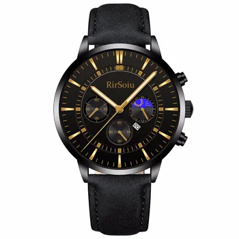 

rosso 2019 men's belt watch RirSoiu waterproof luminous quartz watch mens watches top brand luxury watch men