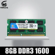VEINEDA DDR3 8gb laptop Sodimm Ram 1 5v ddr3 1333MHz 1600MHz pamięć Ram ddr 3 204pin do laptopa AMD Intel tanie tanio Nowy 1600 mhz NON-ECC 11-11-11-28 Jeden Rok Pojedyncze 1 5 V