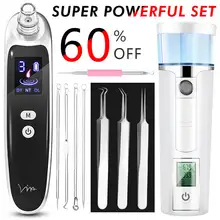 Инструмент для удаления чёрных точек уход за кожей лица режущей кромкой и вакуум-отсосом поры, акне иглы Пинцет экстрактор нос средство для ухода за кожей инструменты массаж спа парогенератор для лица набор