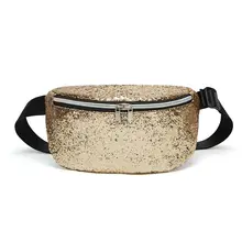 Новая женская поясная сумка, милая кожаная дорожная сумка с блестками, Повседневная сумка для леди, кошелек, сумка на пояс, дорожный денежный пояс на молнии