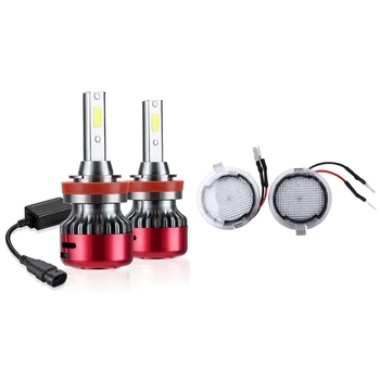 

2X S-Max Led Rear Mirror Lamp Car Styling with 10000 Lumens H11 LED Headlight Bulb