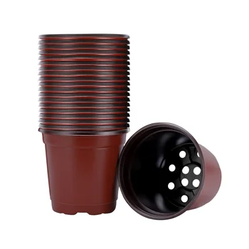 

DOITOOL 20PCS Plastic Plant Flower Pots Nursery Seedlings Pot Lightweight Two-tone Universal Soft Flower Plant Container Seed St