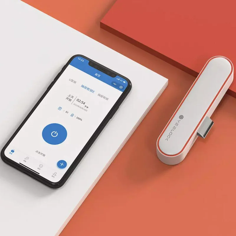 Youpin YEELOCK 스마트 서랍 캐비닛 잠금 장치 Bluetooth 펀칭 없음 APP 원격 인증 잠금 해제 기록 도난 방지 어린이 안전